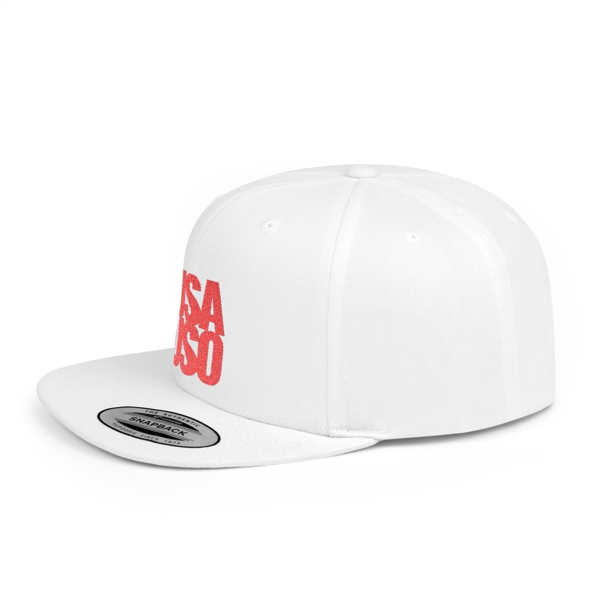 Flat Bill Snapback Hat — USA USO - Red Embroidery - AU/NZ/USA - The Koko Samoa