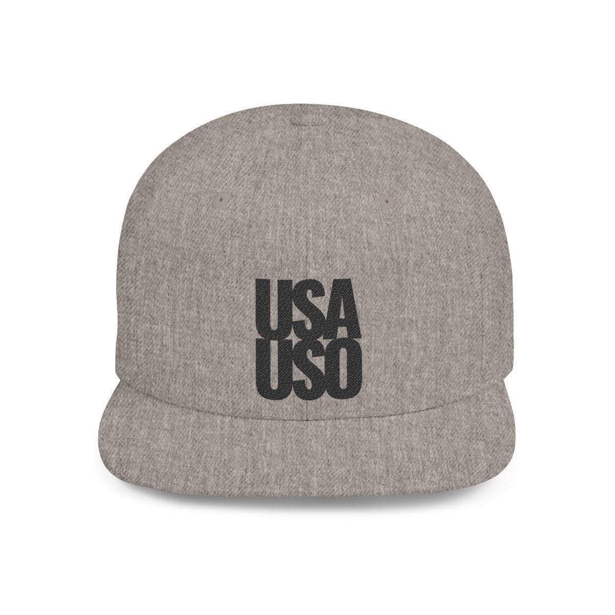 Flat Bill Snapback Hat - USAUSO - Black Embroidery - AU/NZ/USA - The Koko Samoa