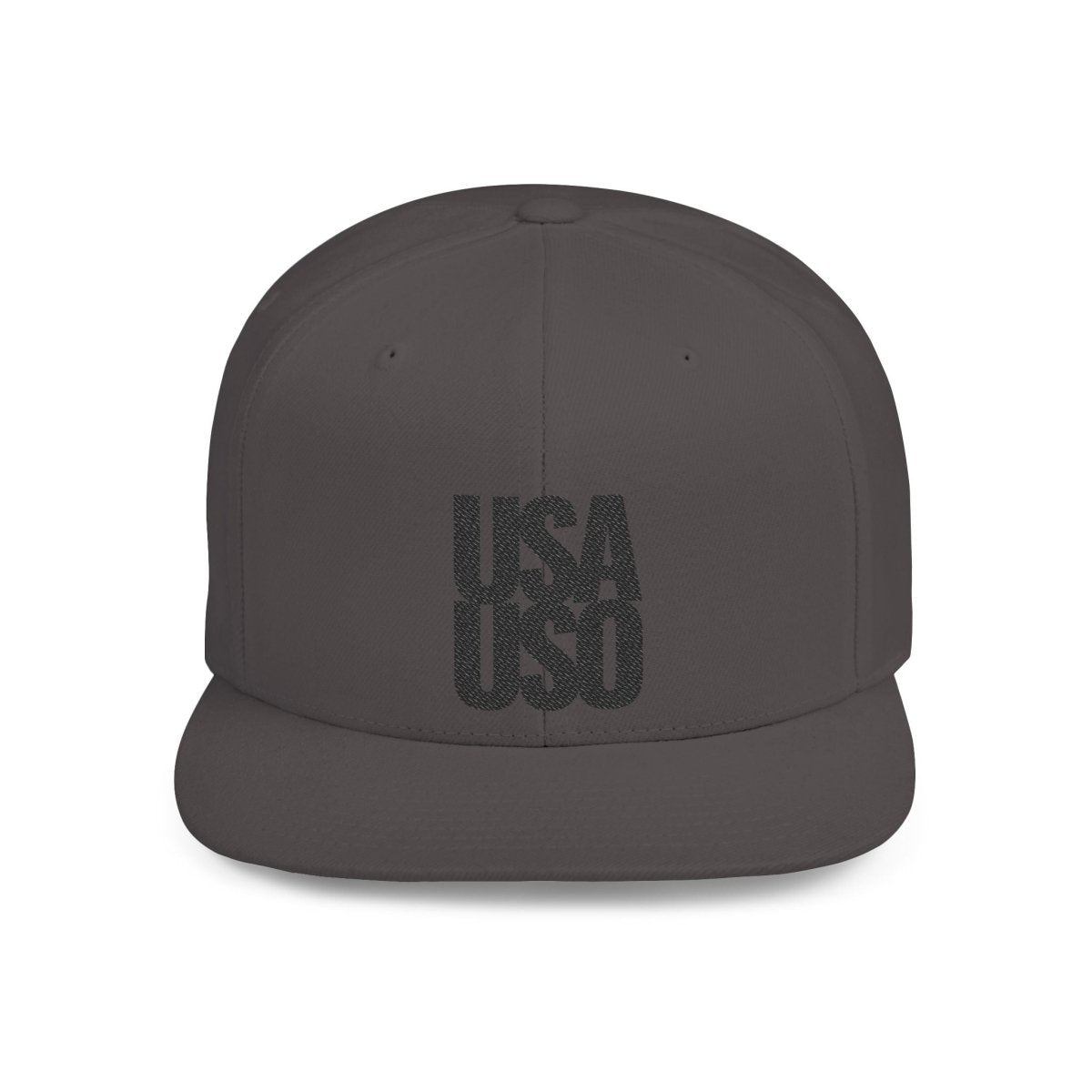 Flat Bill Snapback Hat - USAUSO - Black Embroidery - AU/NZ/USA - The Koko Samoa