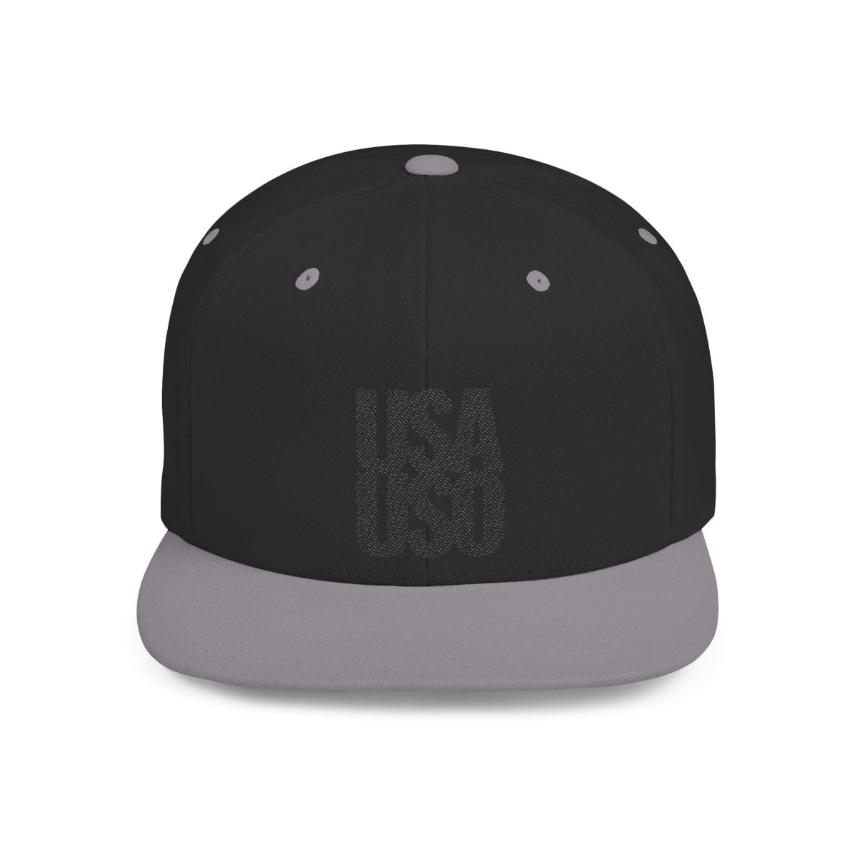 Flat Bill Snapback Hat - USAUSO - Black Embroidery - AU/NZ/USA - The Koko Samoa