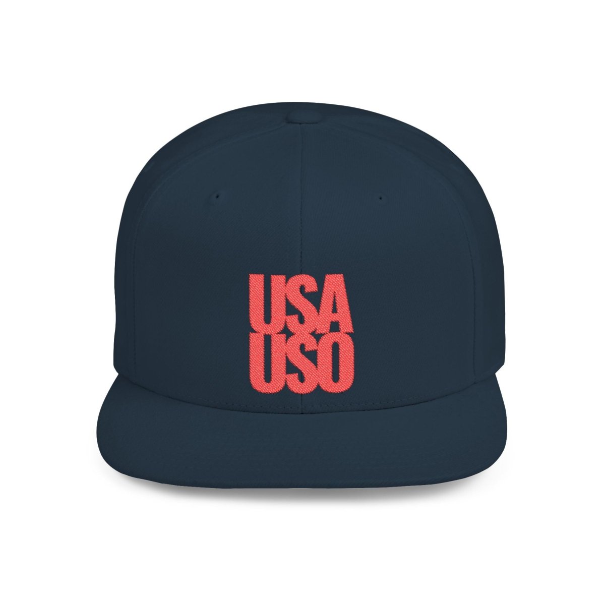 Flat Bill Snapback Hat - USAUSO - Red Embroidery - AU/NZ/USA - The Koko Samoa