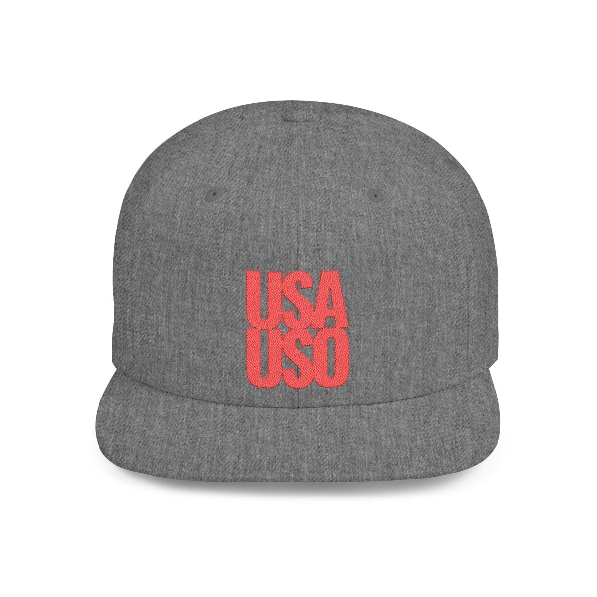 Flat Bill Snapback Hat - USAUSO - Red Embroidery - AU/NZ/USA - The Koko Samoa