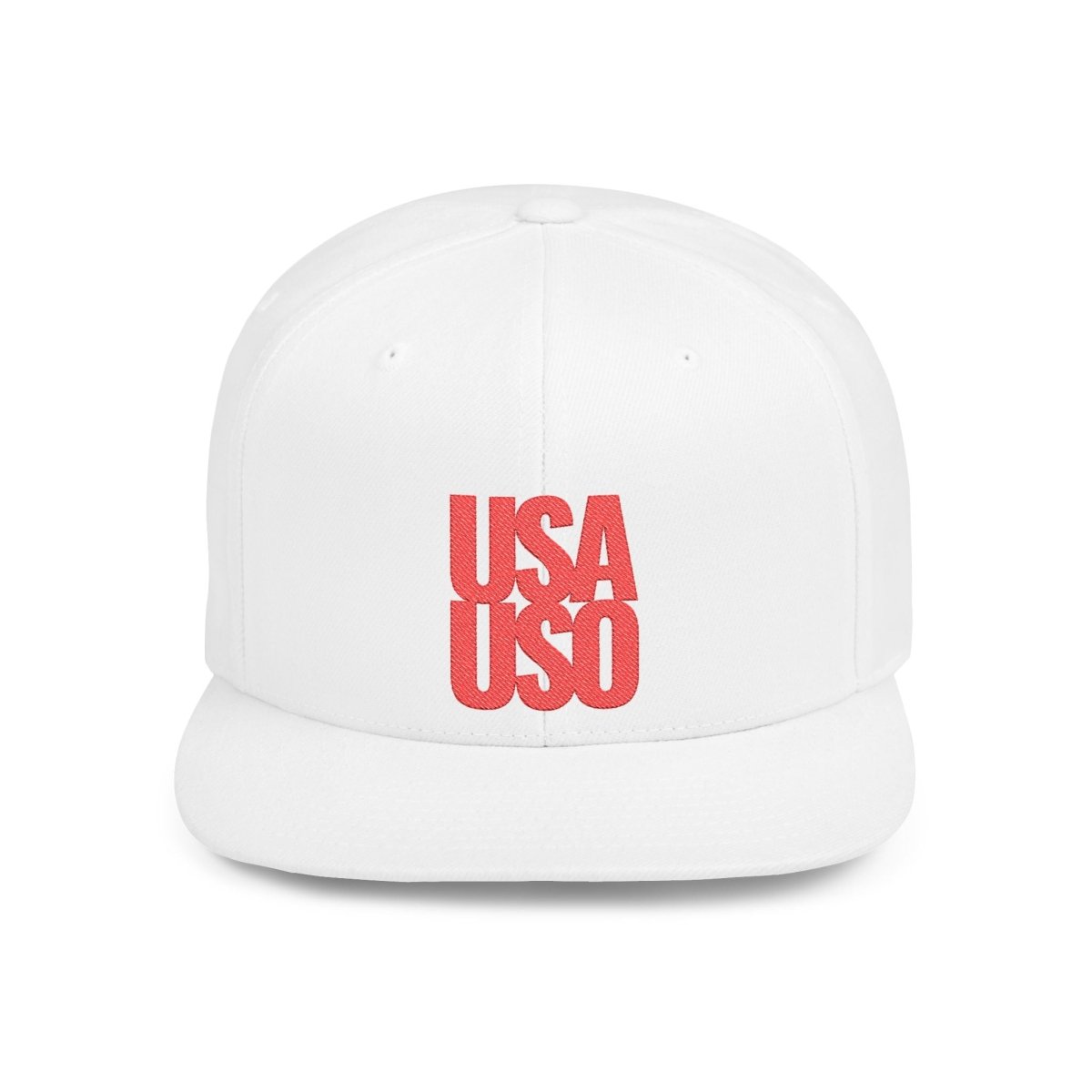 Flat Bill Snapback Hat - USAUSO - Red Embroidery - AU/NZ/USA - The Koko Samoa