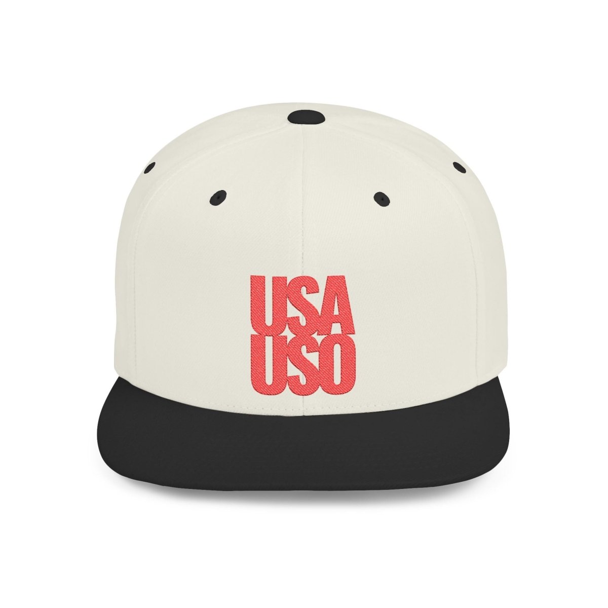 Flat Bill Snapback Hat - USAUSO - Red Embroidery - AU/NZ/USA - The Koko Samoa