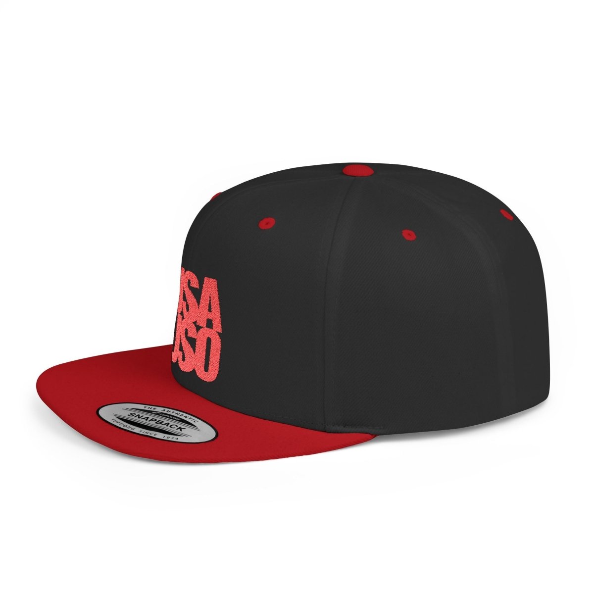 Flat Bill Snapback Hat - USAUSO - Red Embroidery - AU/NZ/USA - The Koko Samoa