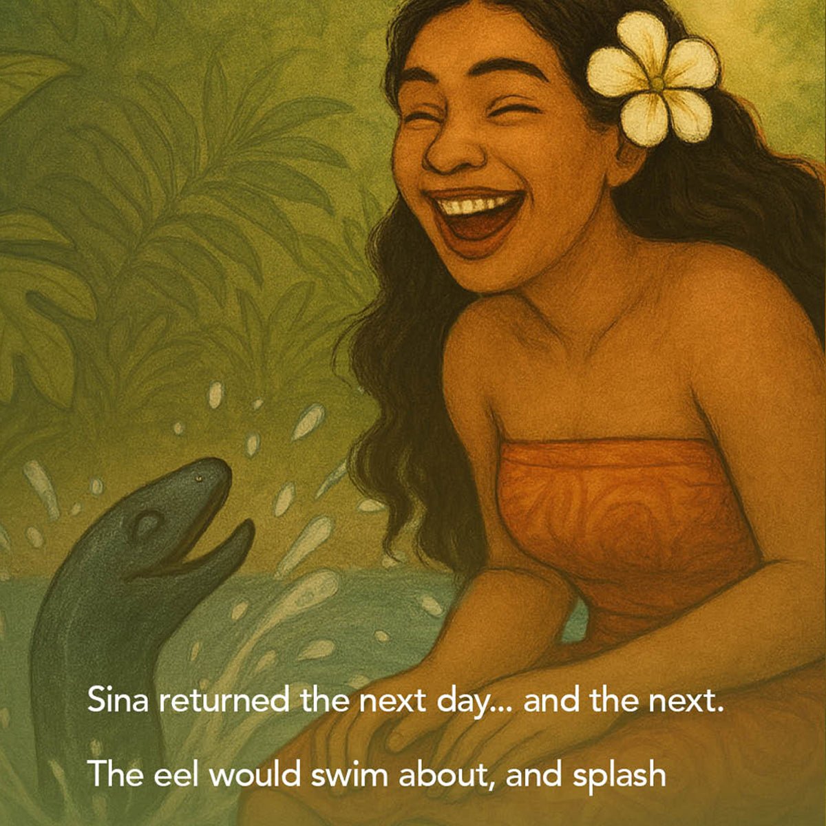 E-Book titled "Sina and The Eel" by The Koko Samoa, featuring colorful cover art for the AU/NZ/USA market.