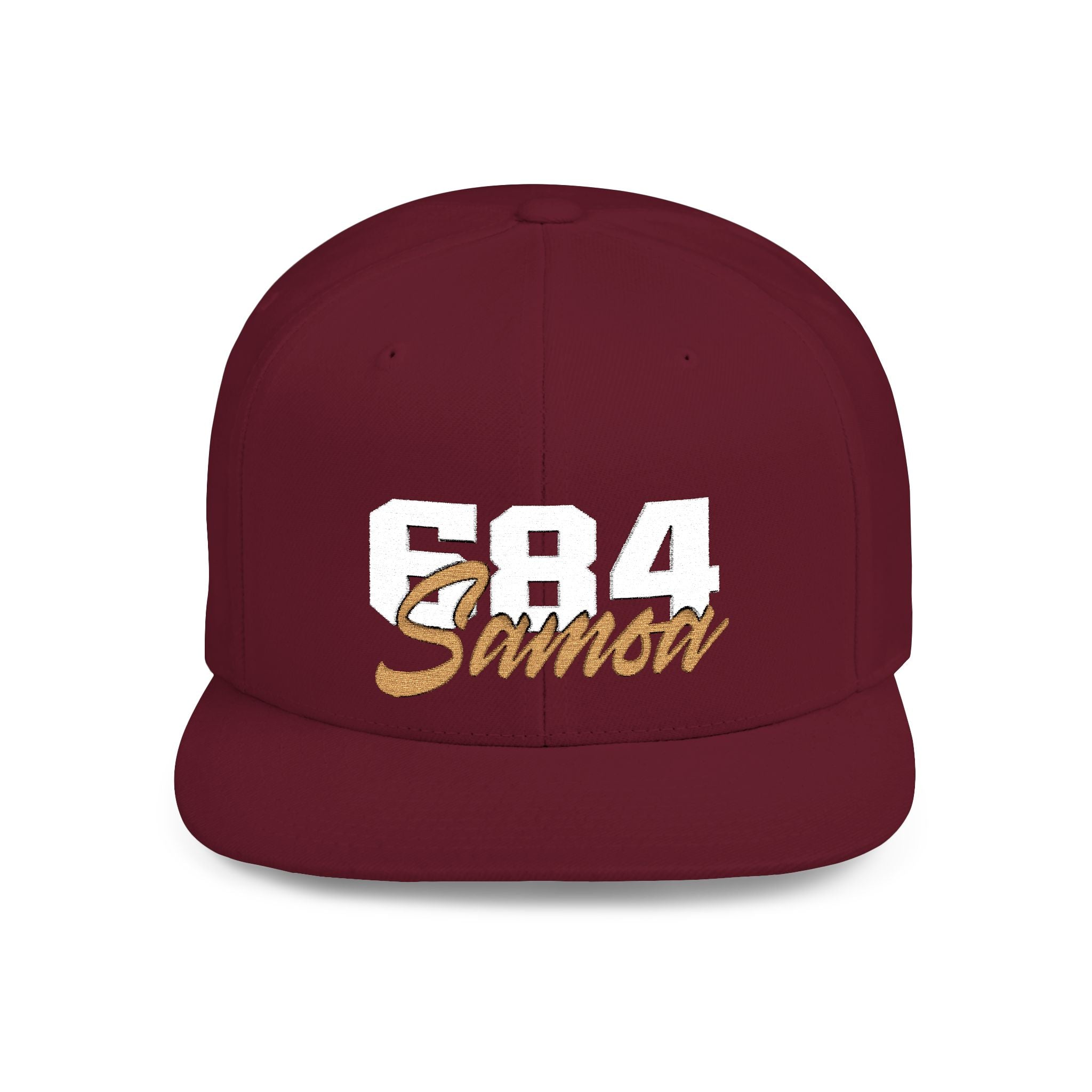 Fulfill Engine flat bill snapback hat with white and gold embroidery, one size, black color, featuring Samoa design.