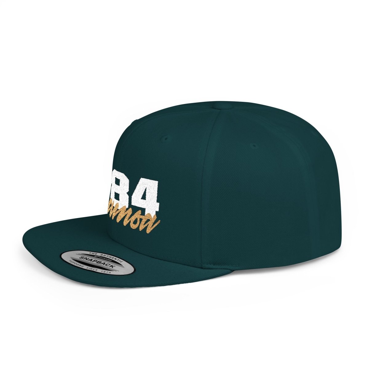Fulfill Engine flat bill snapback hat with white and gold embroidery, black color, one size, featuring Samoa design.