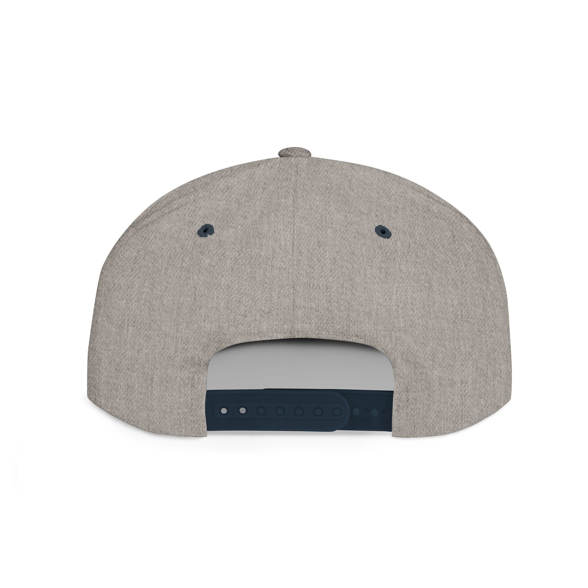 Fulfill Engine flat bill snapback hat in white and gold embroidery, one size, with black base and structured brim.
