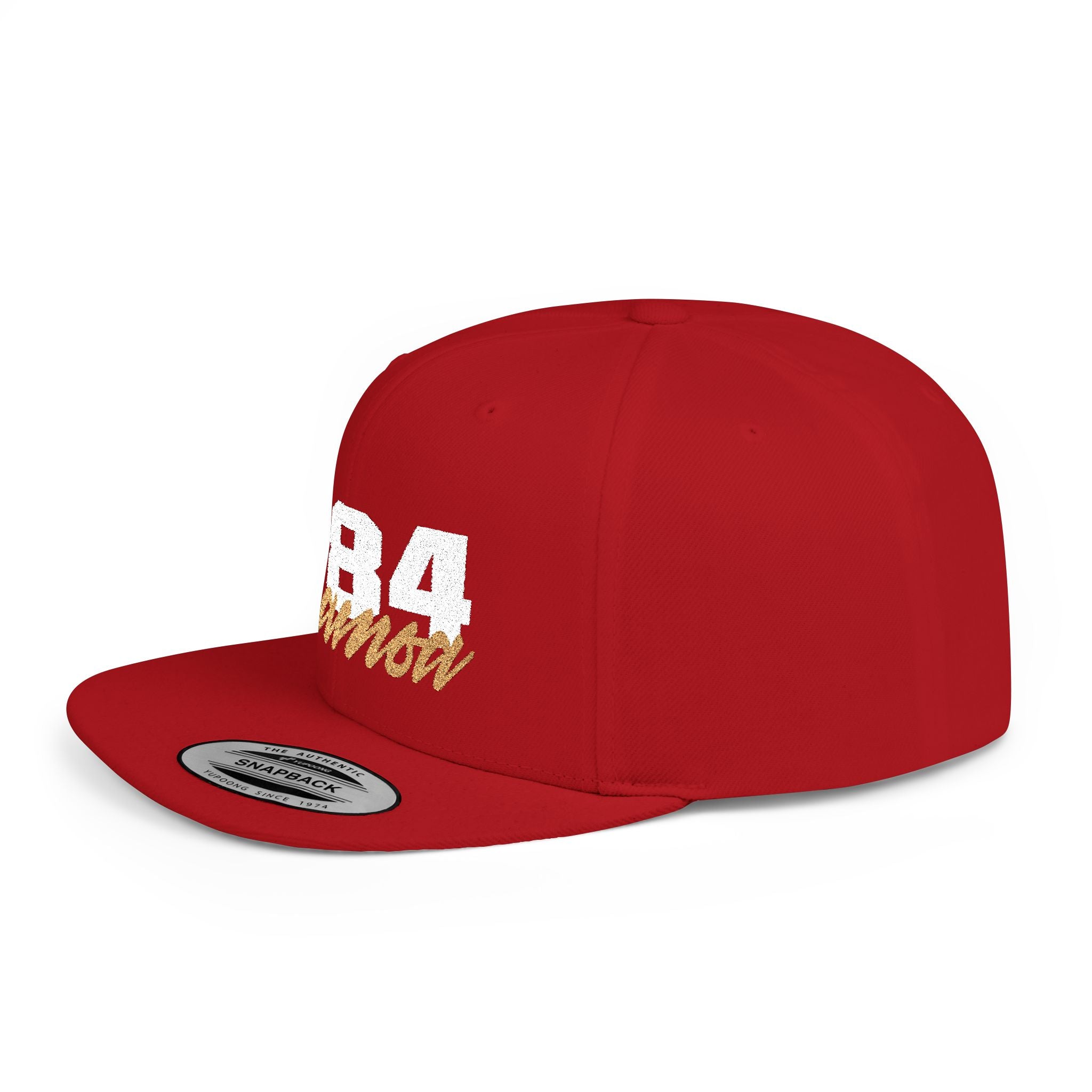 Fulfill Engine flat bill snapback hat in black with white and gold Samoa embroidery, one size, adjustable baseball cap.