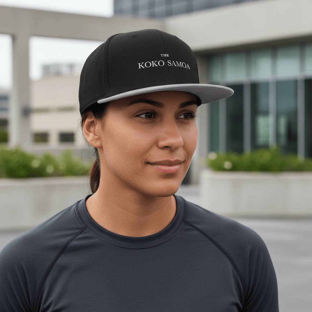 Black Fulfill Engine flat bill snapback hat with classic style and embroidered brand logo, adjustable one size fits all.