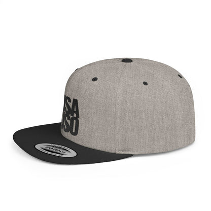 Flat Bill Snapback Hat — USA USO - Black Embroidery - AU/NZ/USA - The Koko Samoa