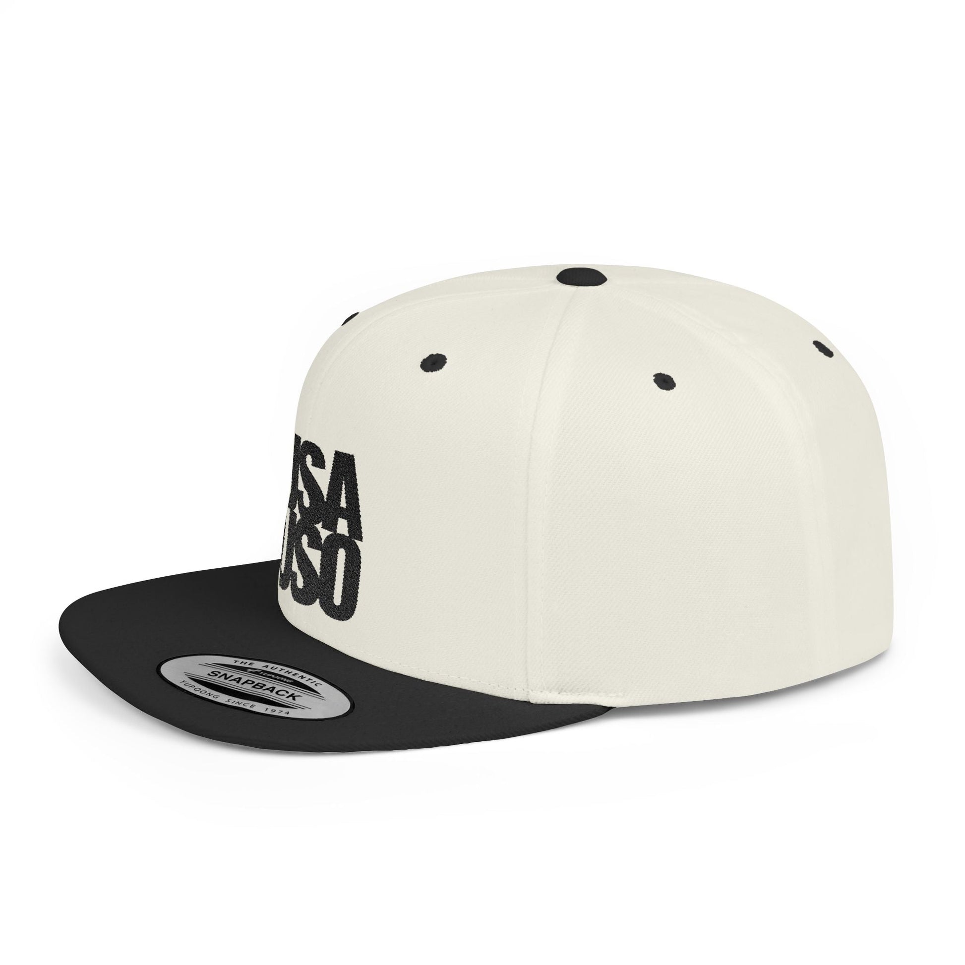 Flat Bill Snapback Hat - USA USO - Black - The Koko Samoa