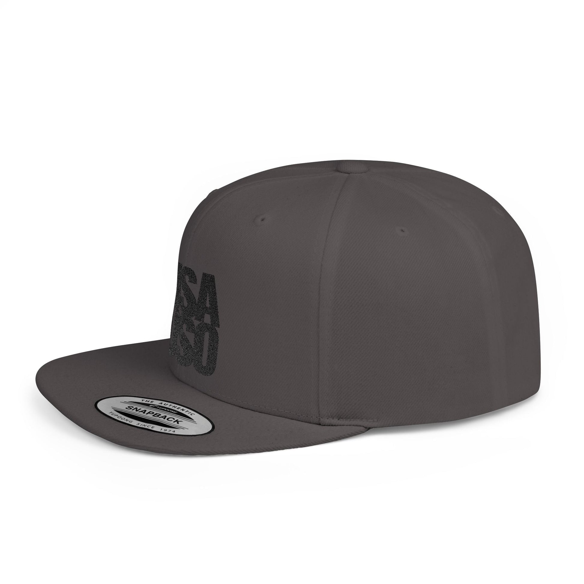 Flat Bill Snapback Hat - USA USO - Black - The Koko Samoa