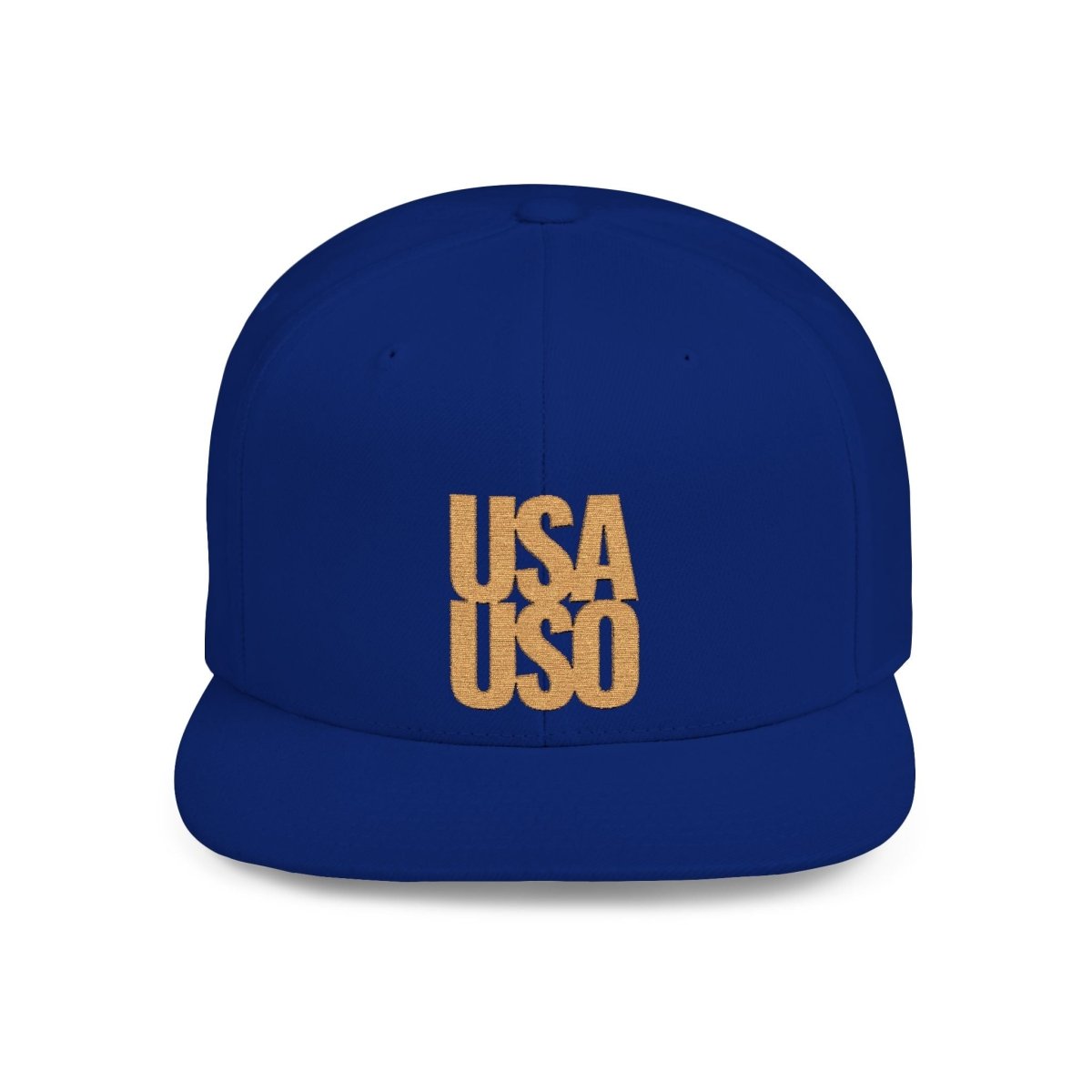 Flat Bill Snapback Hat — USA USO - Gold Embroidery - AU/NZ/USA - The Koko Samoa