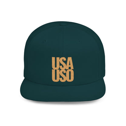Flat Bill Snapback Hat - Samoa Culture - Gold Embroidery - AU/NZ/USA - The Koko Samoa