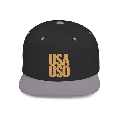 Flat Bill Snapback Hat - Samoa Culture - Gold Embroidery - AU/NZ/USA - The Koko Samoa