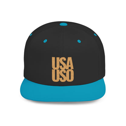 Flat Bill Snapback Hat - Samoa Culture - Gold Embroidery - AU/NZ/USA - The Koko Samoa