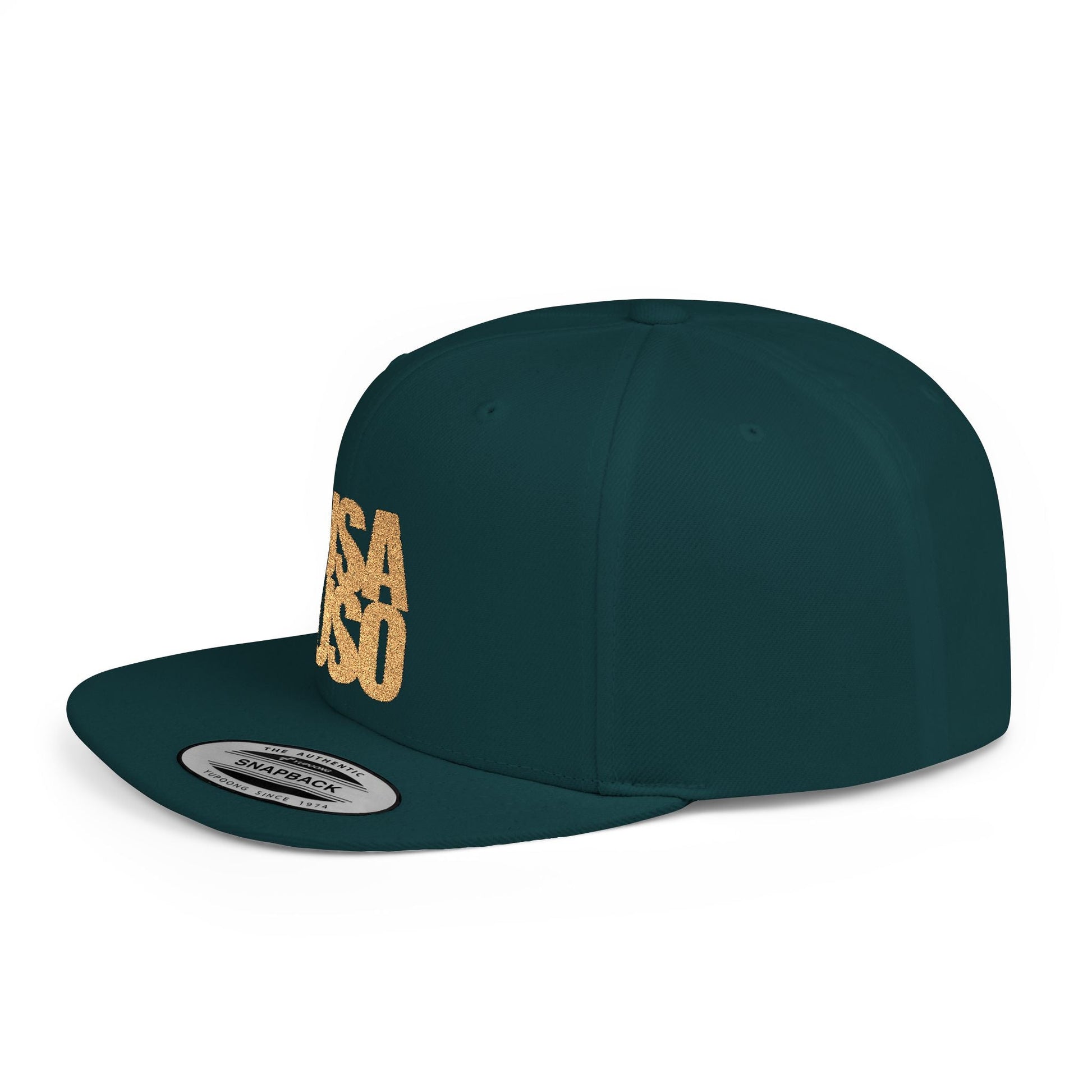 Flat Bill Snapback Hat - Samoa Culture - Gold Embroidery - AU/NZ/USA - The Koko Samoa