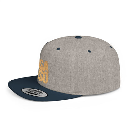 Flat Bill Snapback Hat - Samoa Culture - Gold Embroidery - AU/NZ/USA - The Koko Samoa