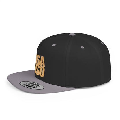 Flat Bill Snapback Hat - Samoa Culture - Gold Embroidery - AU/NZ/USA - The Koko Samoa