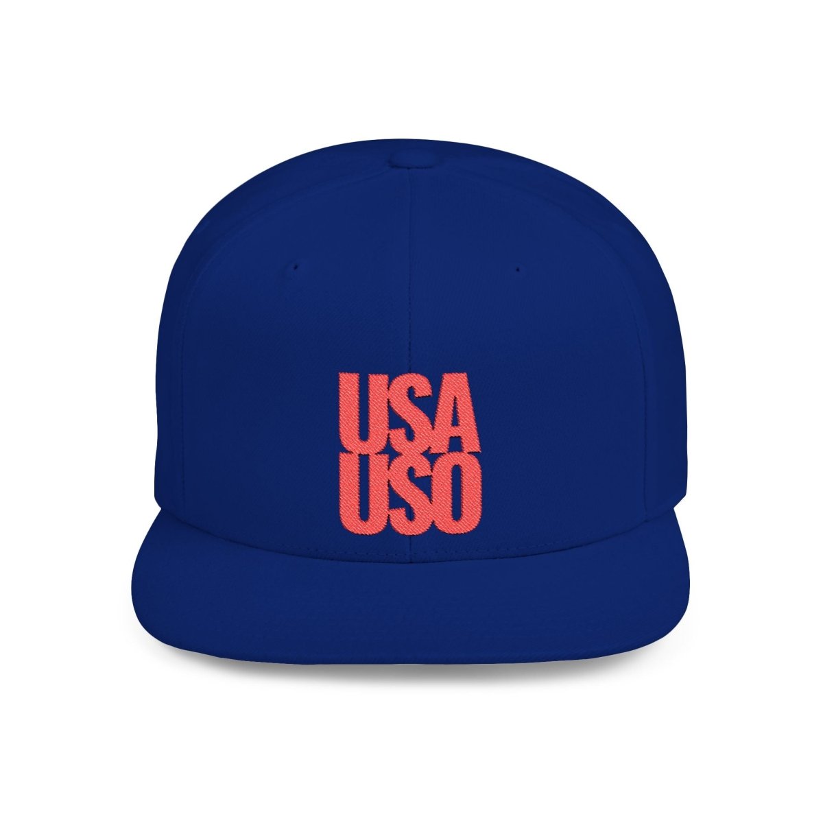 Flat Bill Snapback Hat — USA USO - Red Embroidery - AU/NZ/USA - The Koko Samoa