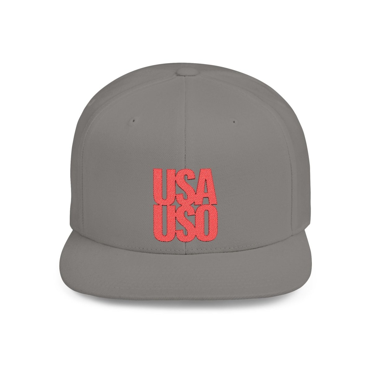 Flat Bill Snapback Hat — USA USO - Red Embroidery - AU/NZ/USA - The Koko Samoa