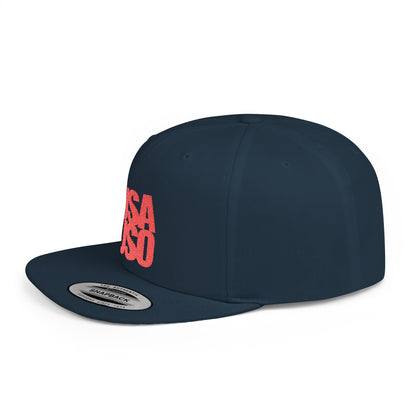 Flat Bill Snapback Hat - USA USO - Red Embroidery - AU/NZ/USA - The Koko Samoa