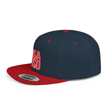 Flat Bill Snapback Hat — USA USO - Red Embroidery - AU/NZ/USA - The Koko Samoa
