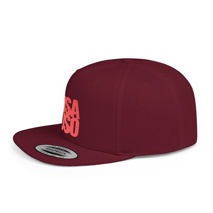 Flat Bill Snapback Hat — USA USO - Red Embroidery - AU/NZ/USA - The Koko Samoa