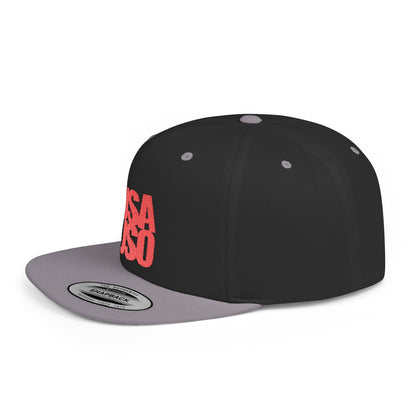Flat Bill Snapback Hat - USA USO - Red Embroidery - AU/NZ/USA - The Koko Samoa