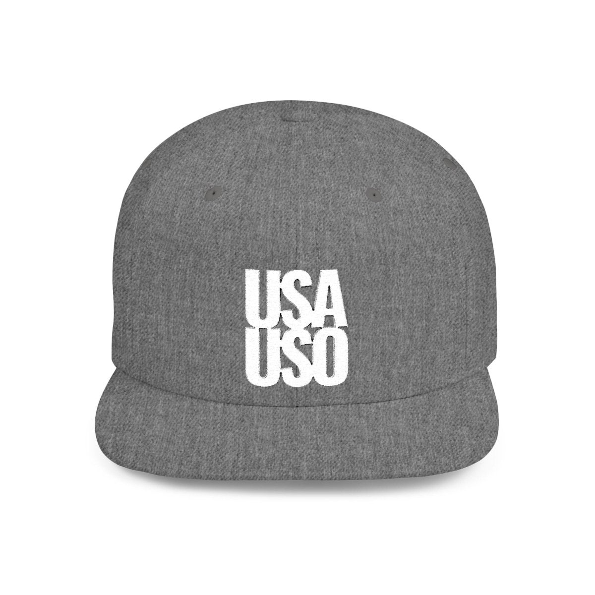 Flat Bill Snapback Hat — USA USO - White Embroidery - AU/NZ/USA - The Koko Samoa