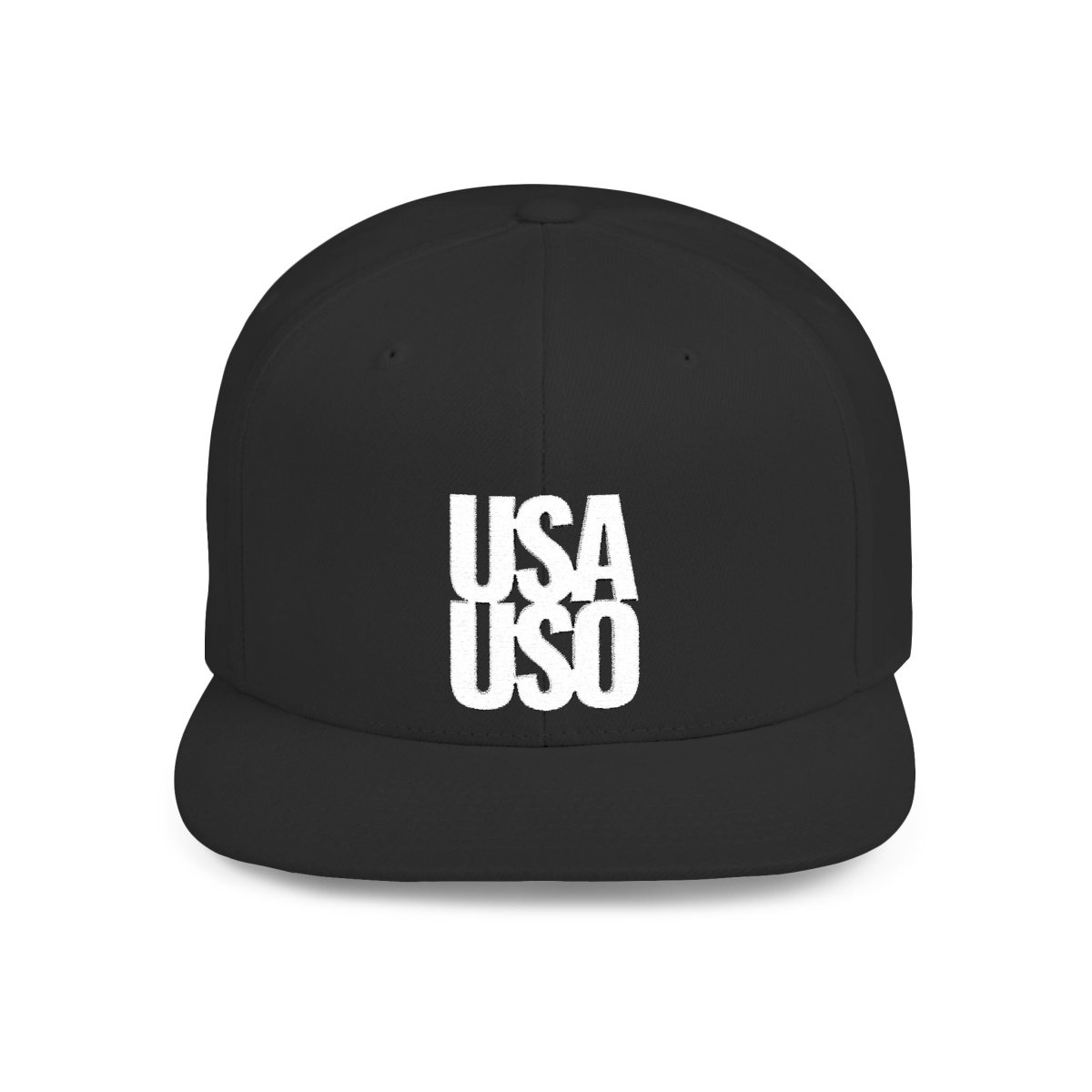 Flat Bill Snapback Hat — USA USO - White Embroidery - AU/NZ/USA - The Koko Samoa