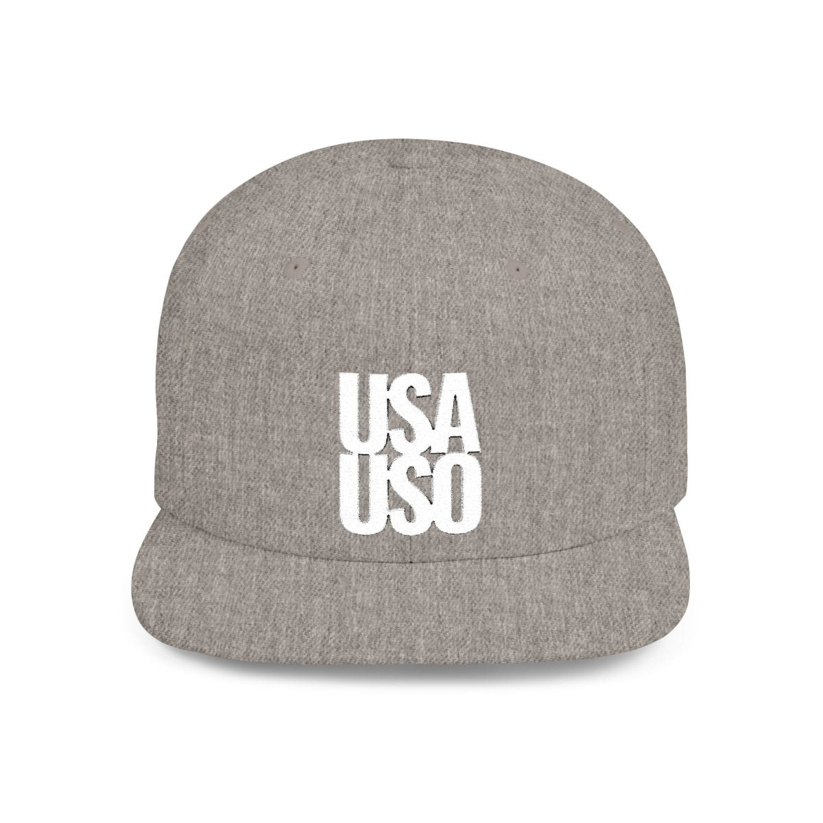 Flat Bill Snapback Hat — USA USO - White Embroidery - AU/NZ/USA - The Koko Samoa