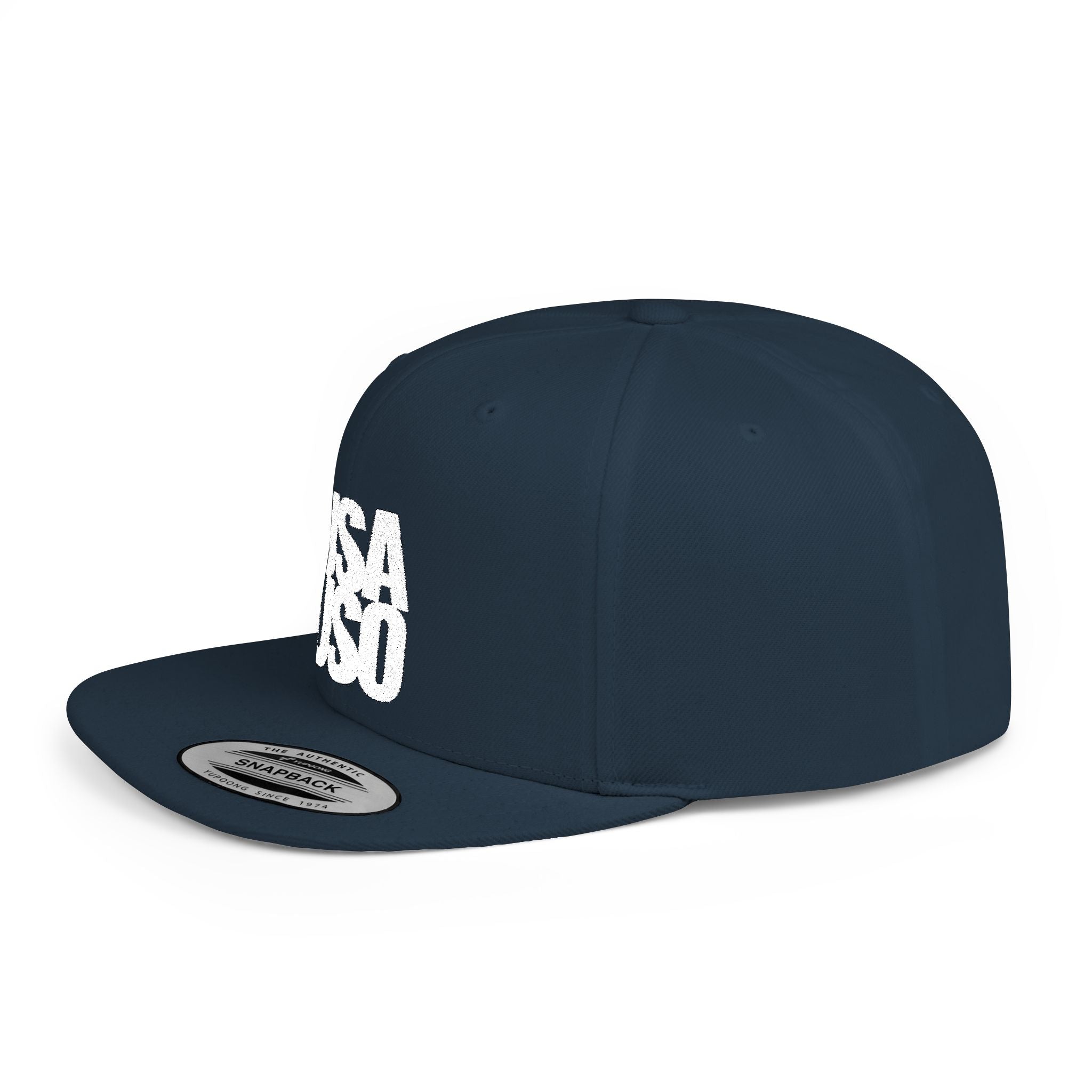 Black flat bill snapback hat by Fulfill Engine with white USA USO embroidery, one size fits most, stylish men's and women's accessory.