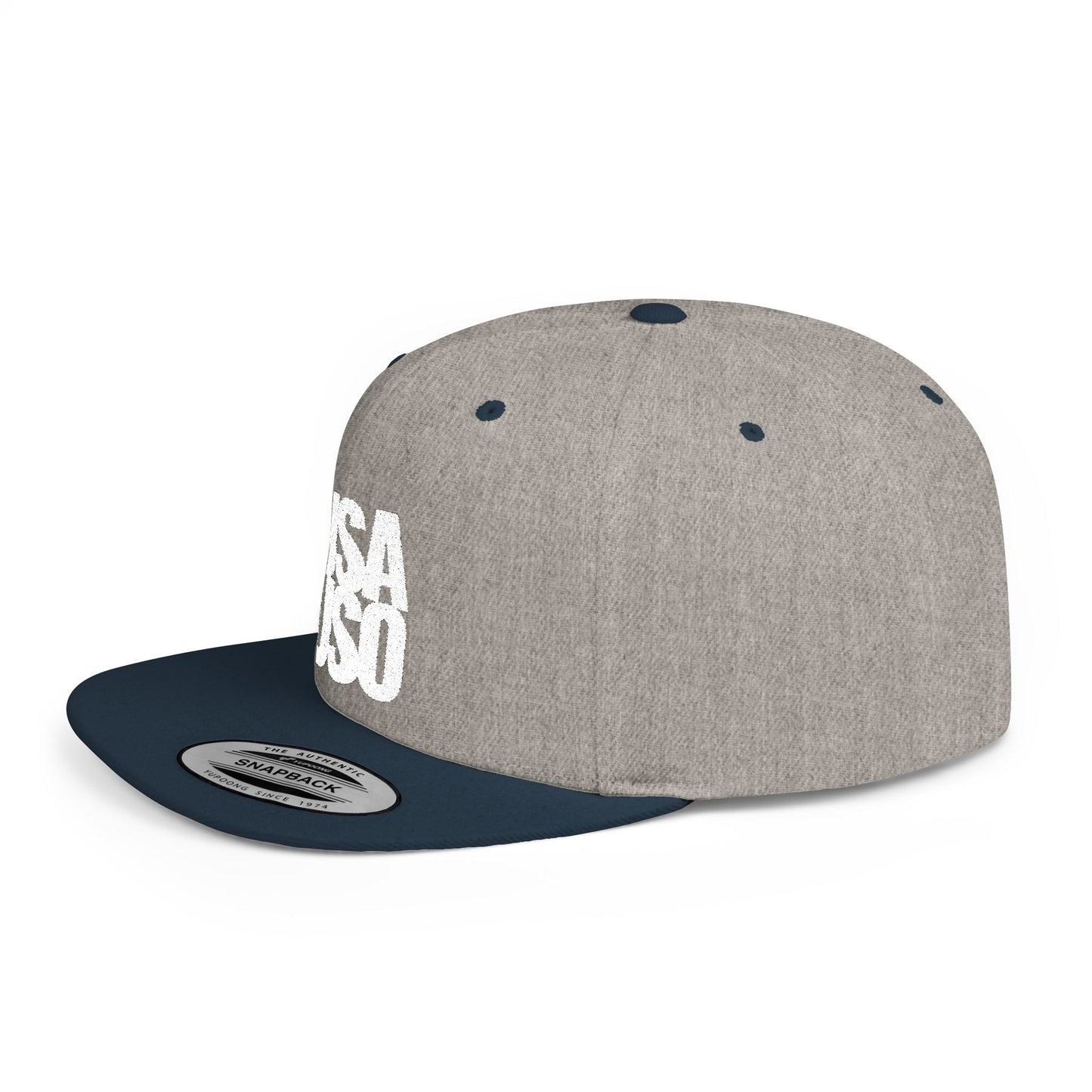 Flat Bill Snapback Hat — USA USO - White Embroidery - AU/NZ/USA - The Koko Samoa