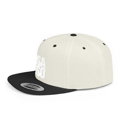 Flat Bill Snapback Hat — USA USO - White Embroidery - AU/NZ/USA - The Koko Samoa