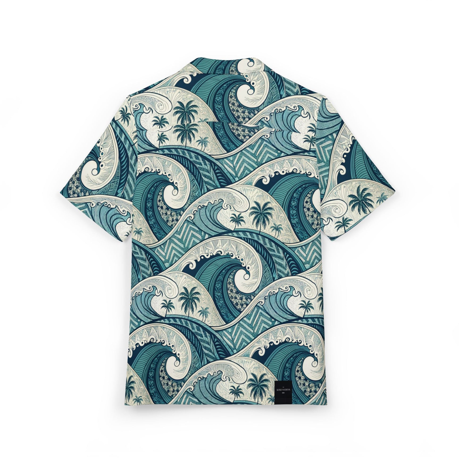 KoaTech™ - Hawaiian Button - Down Shirt - Blue Waves - AU/NZ/USA - The Koko Samoa