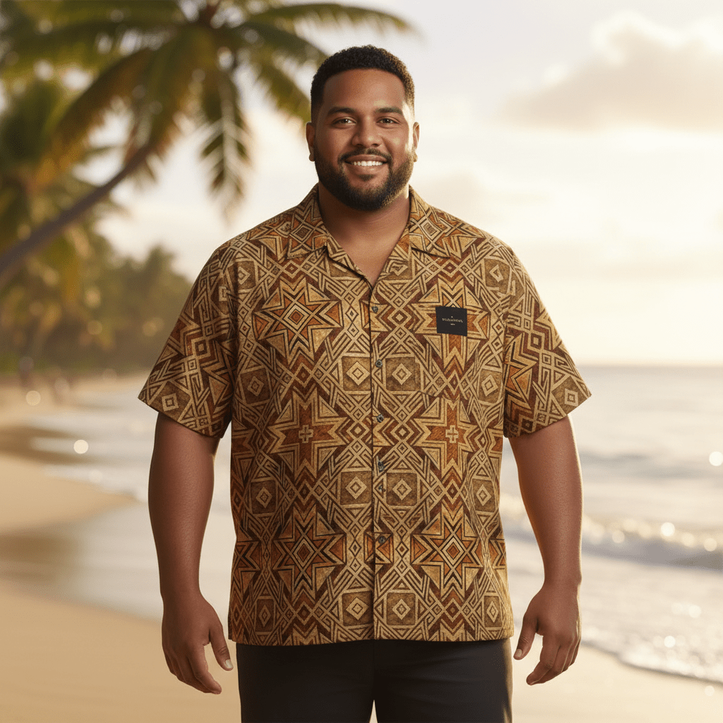 KoaTech™ - Hawaiian Button - Down Shirt - Earthline - AU/NZ/USA - The Koko Samoa