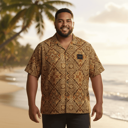 KoaTech™ - Hawaiian Button - Down Shirt - Earthline - AU/NZ/USA - The Koko Samoa