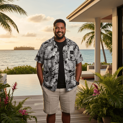 KoaTech™ - Hawaiian Button - Down Shirt - Falealili Shades - AU/NZ/USA - The Koko Samoa
