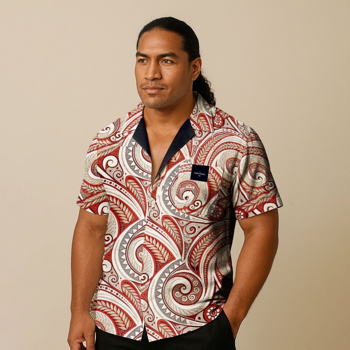 KoaTech™ - Hawaiian Button - Down Shirt - Firecrest - AU/NZ/USA - The Koko Samoa
