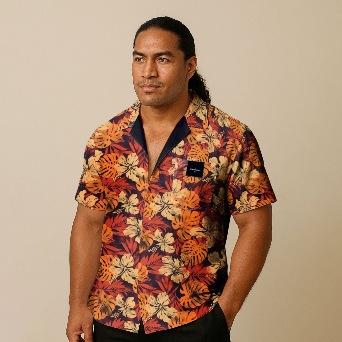 KoaTech™ - Hawaiian Button - Down Shirt - Lalomanu Ember - AU/NZ/USA - The Koko Samoa