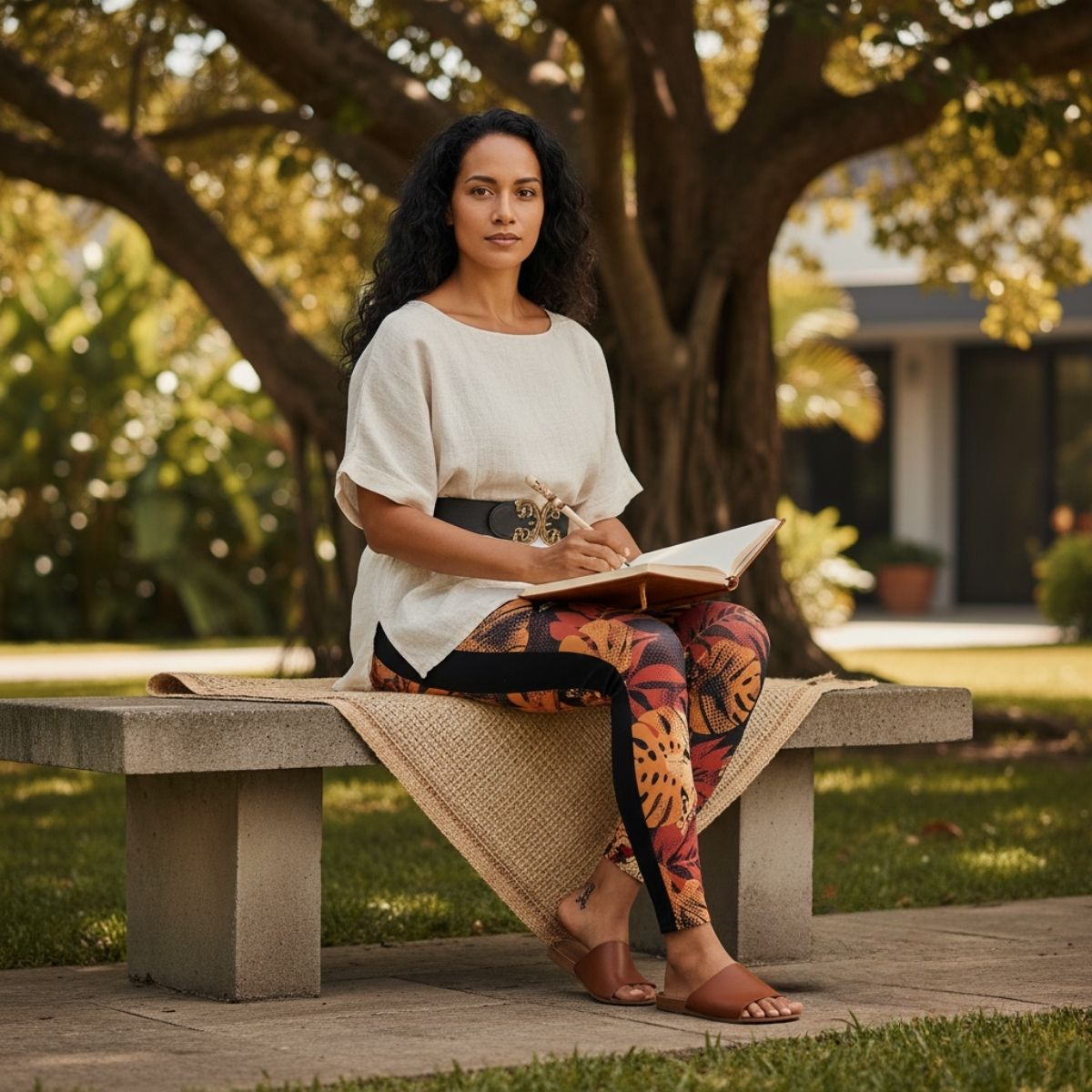 IslandFlex Mid - Rise Leggings - Lalomanu Ember - AU/NZ/USA - The Koko Samoa