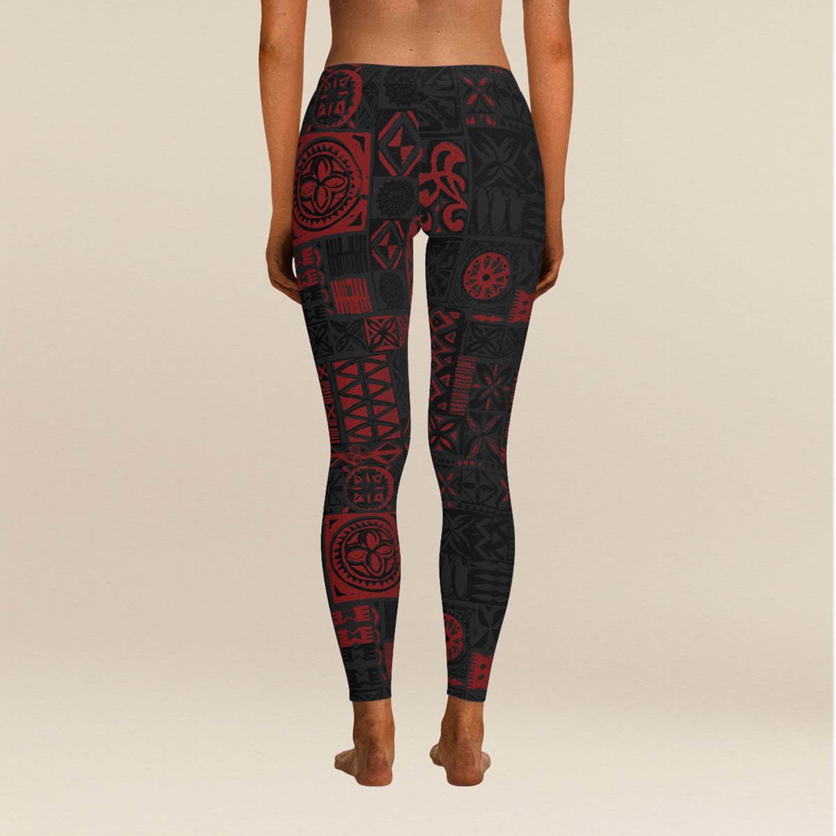 FYBY IslandFlex mid-rise leggings in Elei Red, featuring seamless design and vibrant color, perfect for active wear.