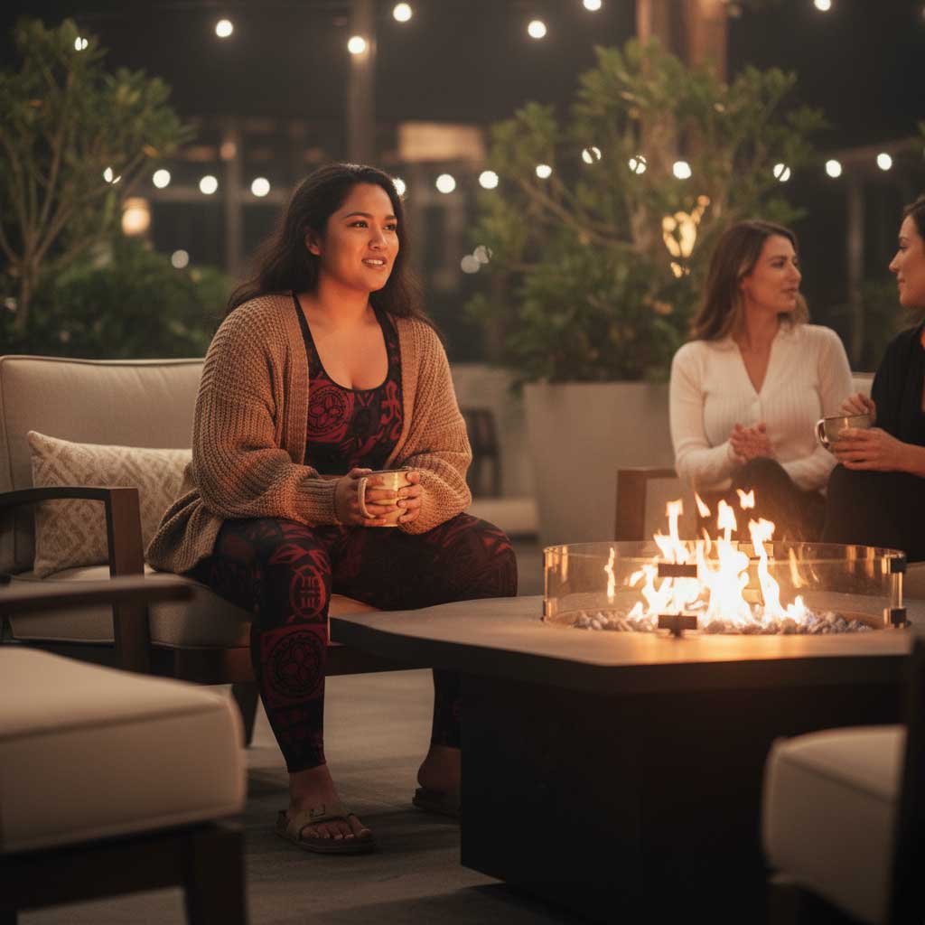 FYBY IslandFlex mid-rise leggings in Elei Red, showing seamless design and vibrant color, perfect for active wear.