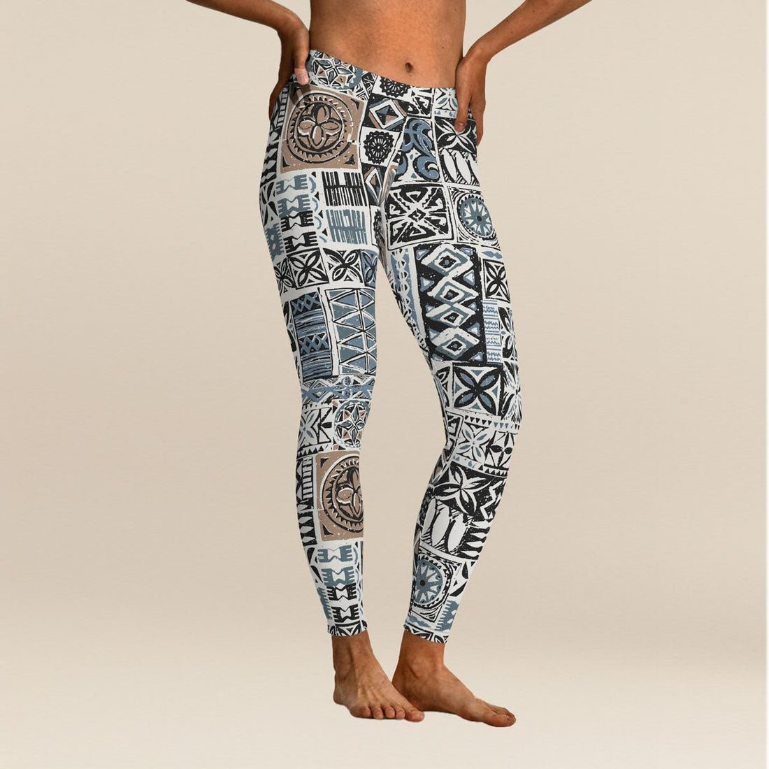 Elei Steel mid-rise leggings by FYBY, featuring a comfortable fit and seamless design for active wear.