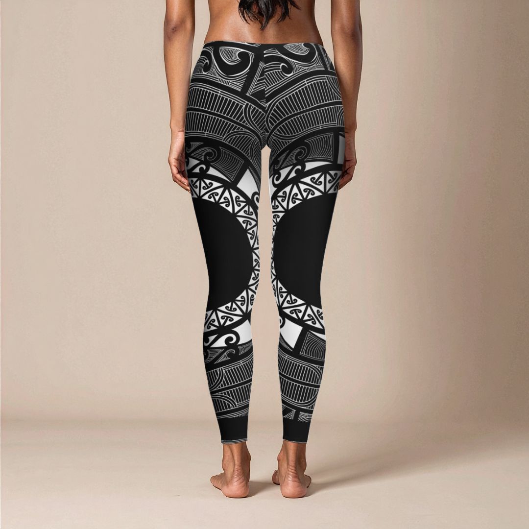 PasifkiaOne Mid - Rise Leggings - Maori - AU/NZ/USA - The Koko Samoa
