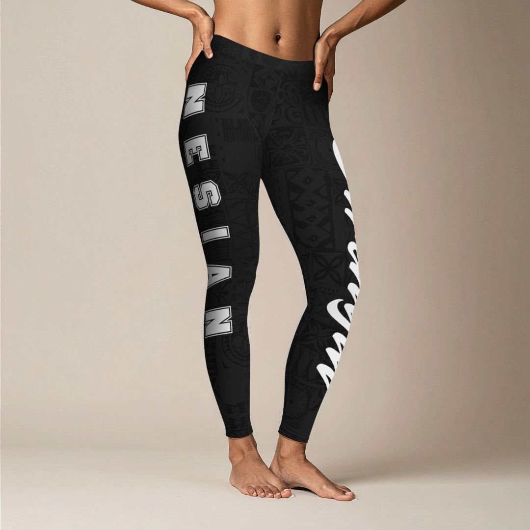 PasifikaOne Mid-Rise Leggings - Nesian Strength - AU/NZ/USA