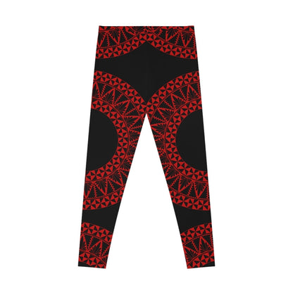 PasifikaOne Mid - Rise Leggings - Tonga Black Red - AU/NZ/USA - The Koko Samoa